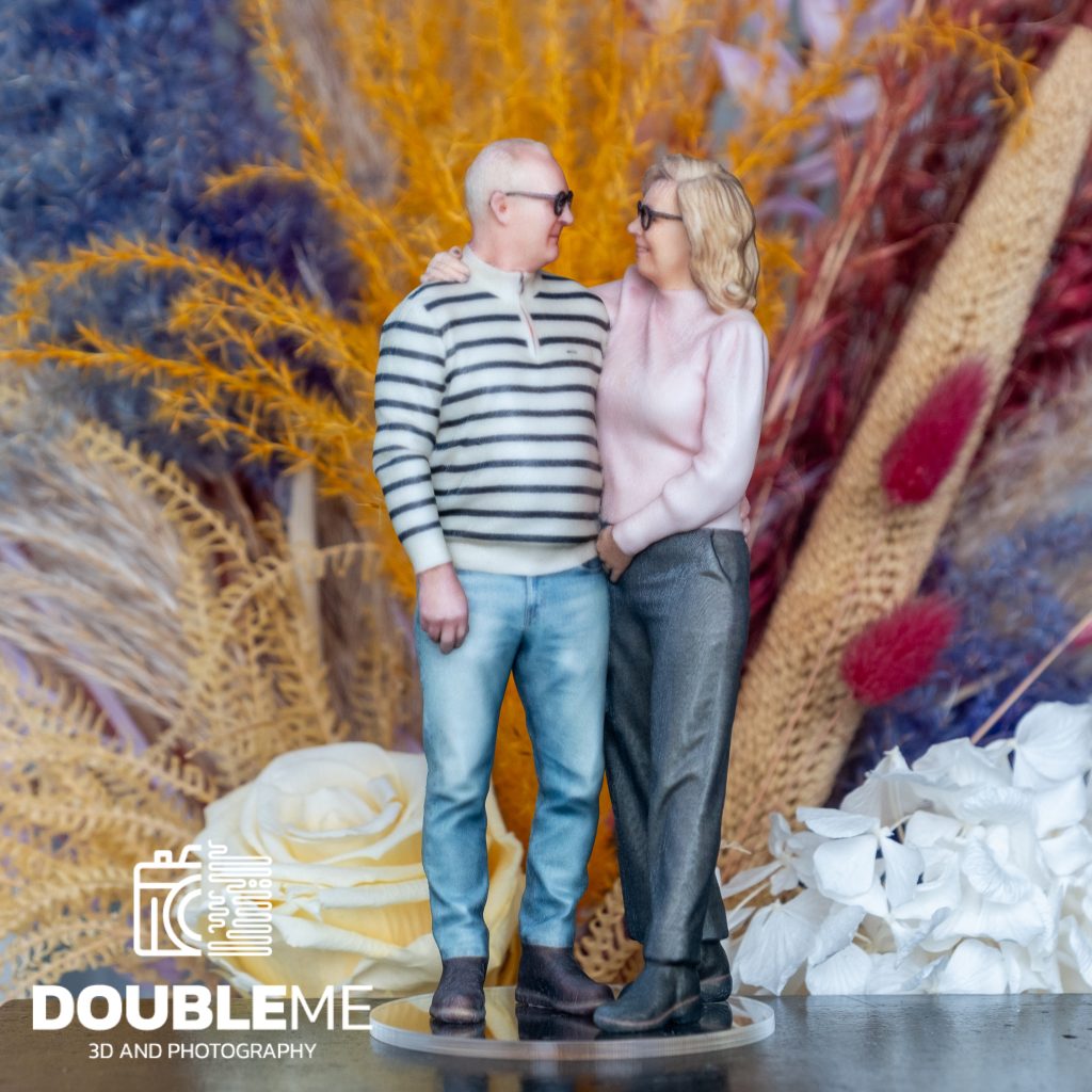 Een 3D beeldje gemaakt van een koppel door Double Me